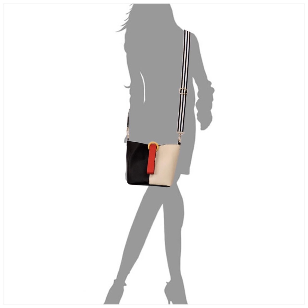 Lt. blue & White Colorblock Satchel Crossbody - Picture 3 of 5